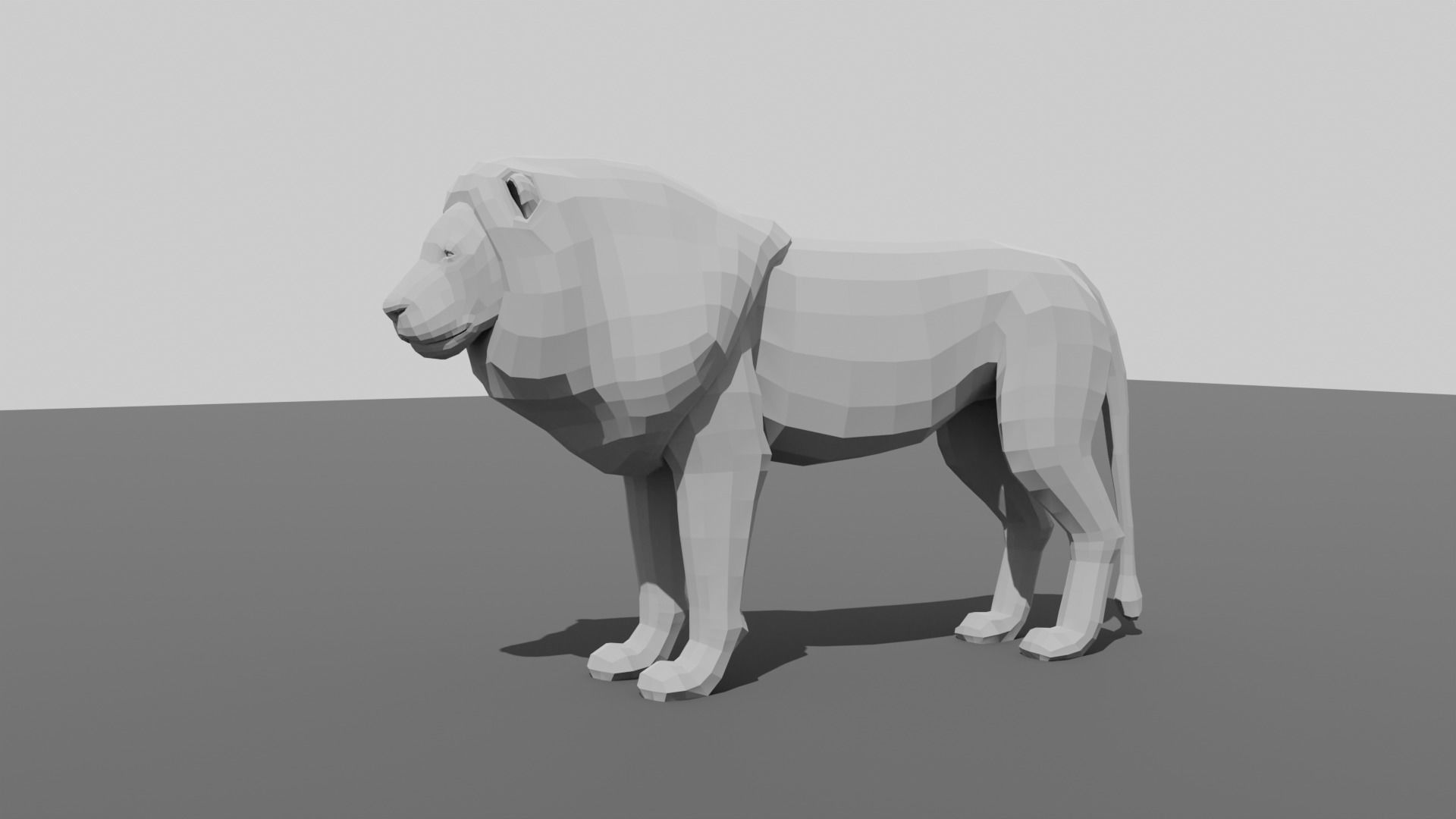Lion Lioness Low-poly 3D model_10