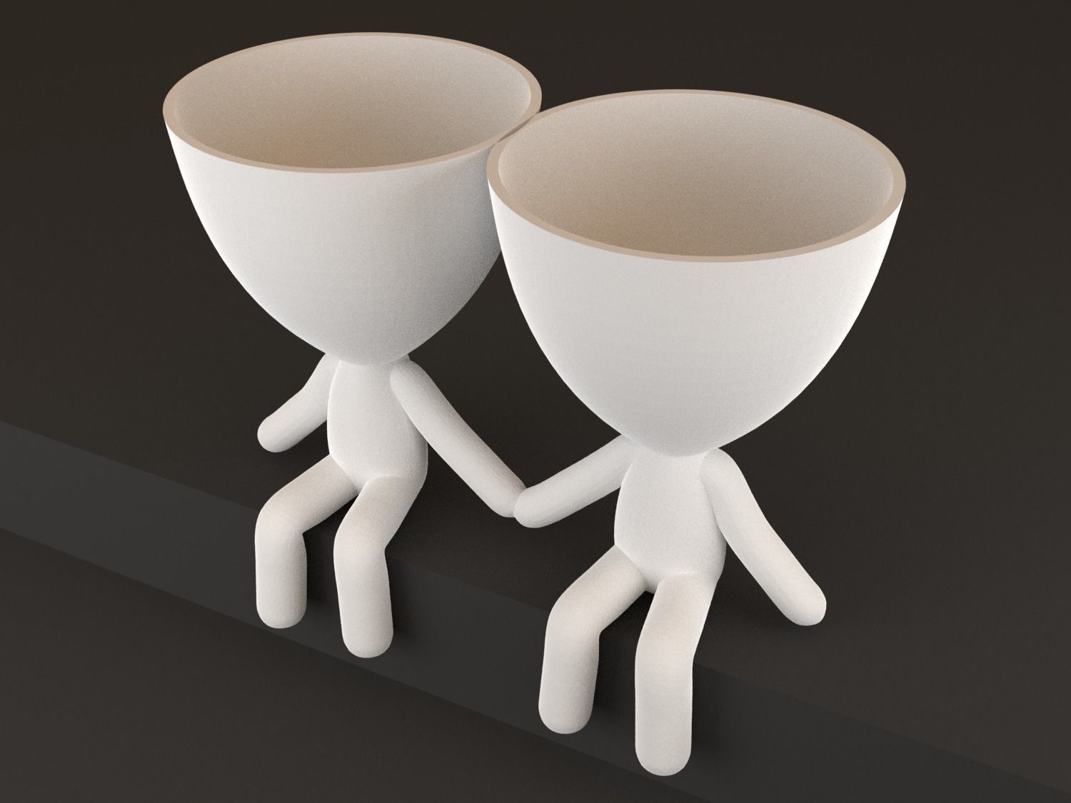 20 Pot plant with little person style 3D printable models 3D print model_11