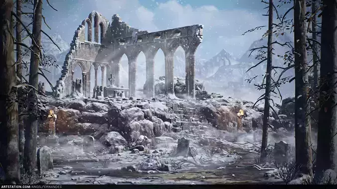 Modular Gothic Temple Environment UE4 Unreal Engine