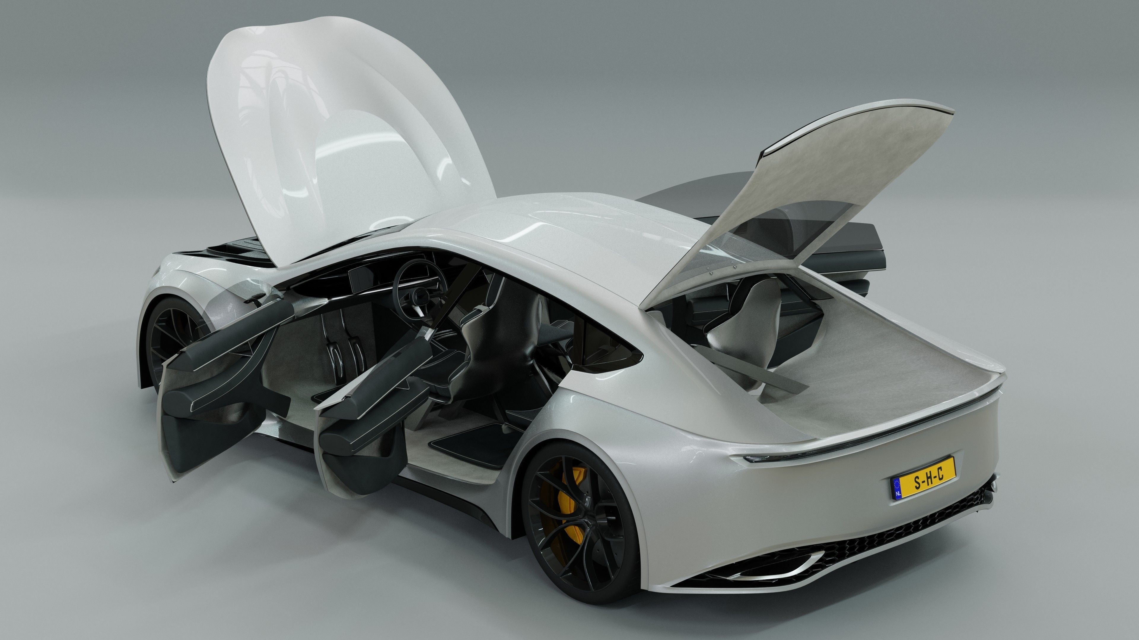 Generic 4 door V8 Sports Car 3D model_14