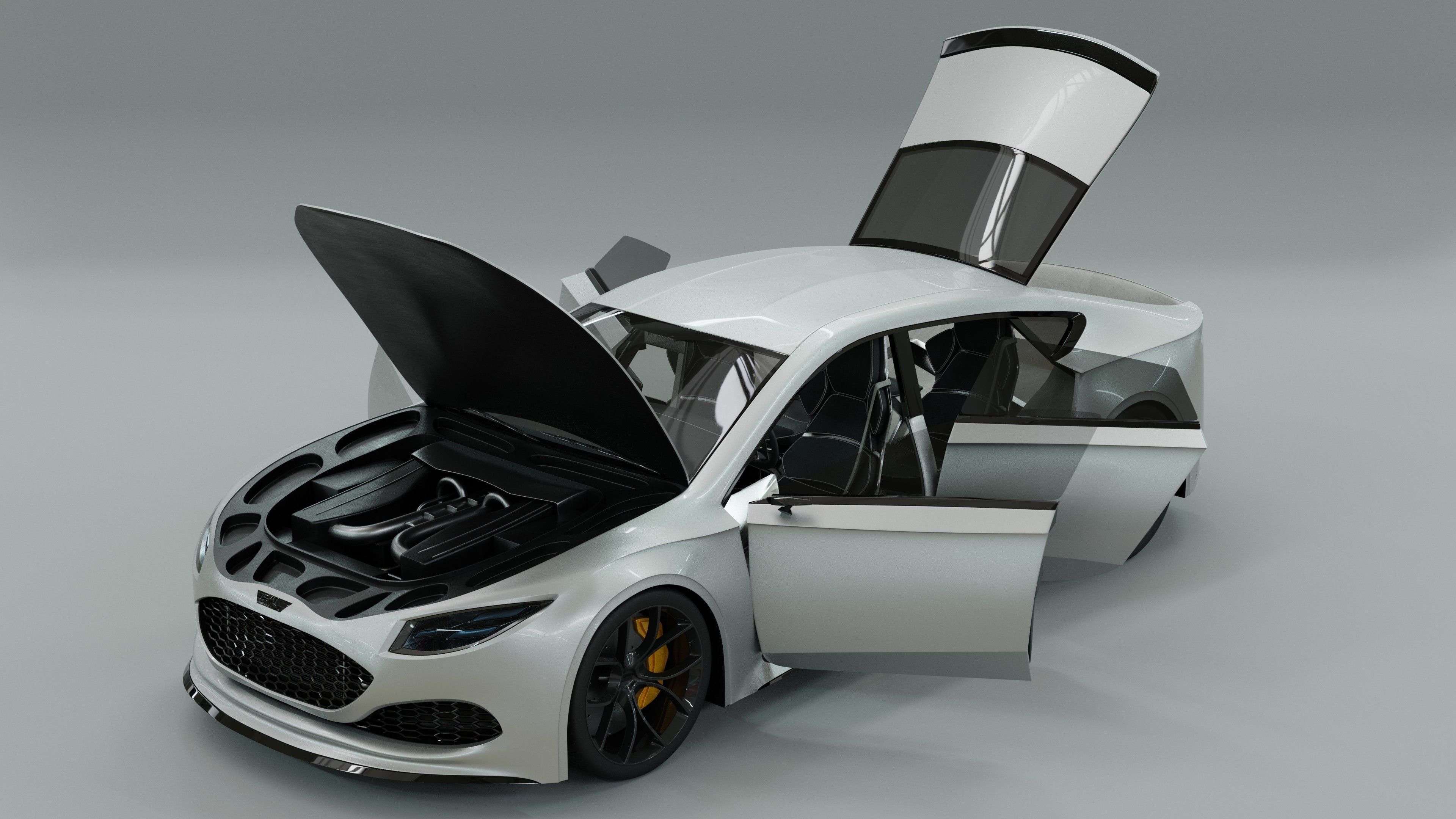 Generic 4 door V8 Sports Car 3D model_2