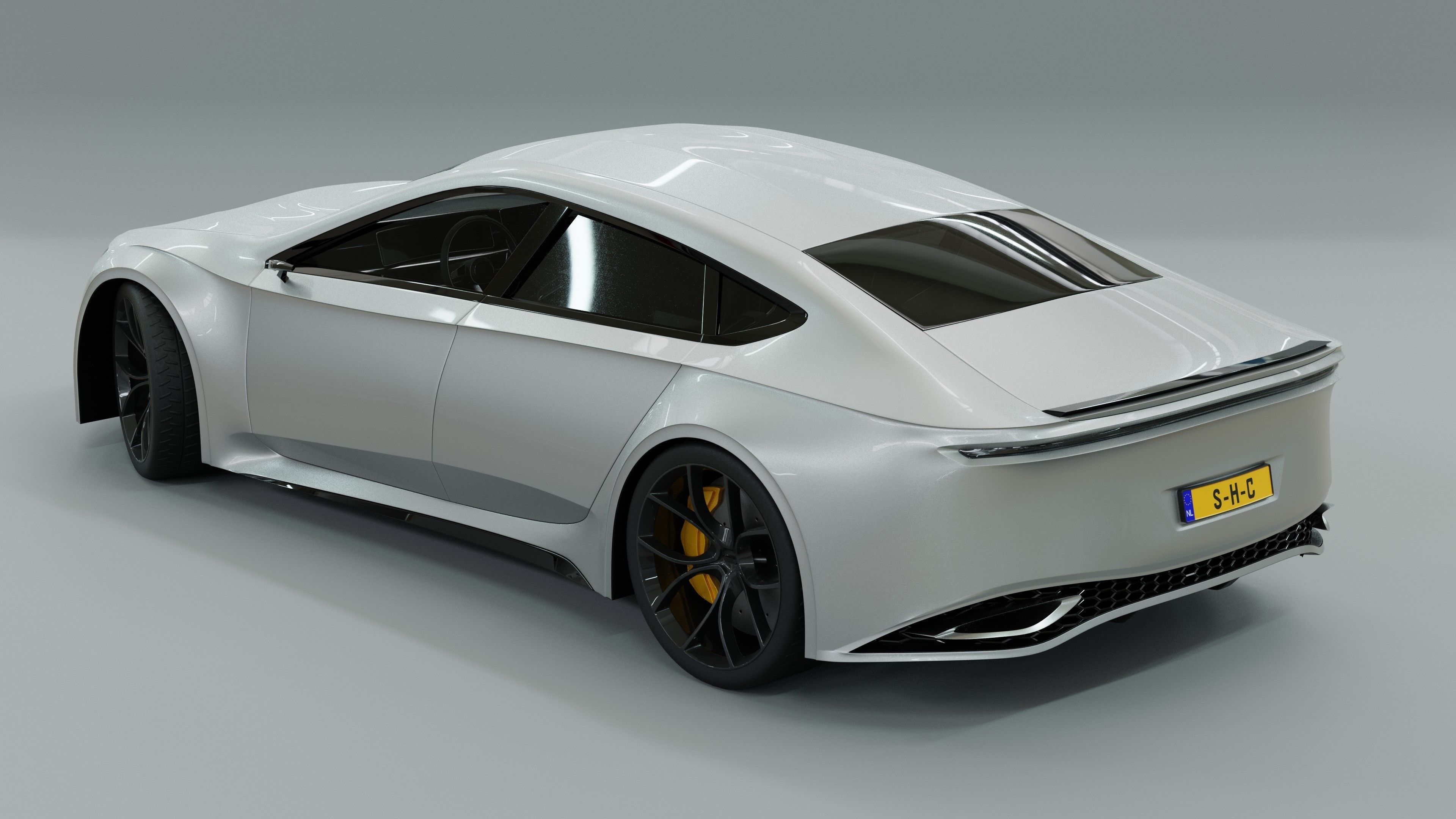 Generic 4 door V8 Sports Car 3D model_3