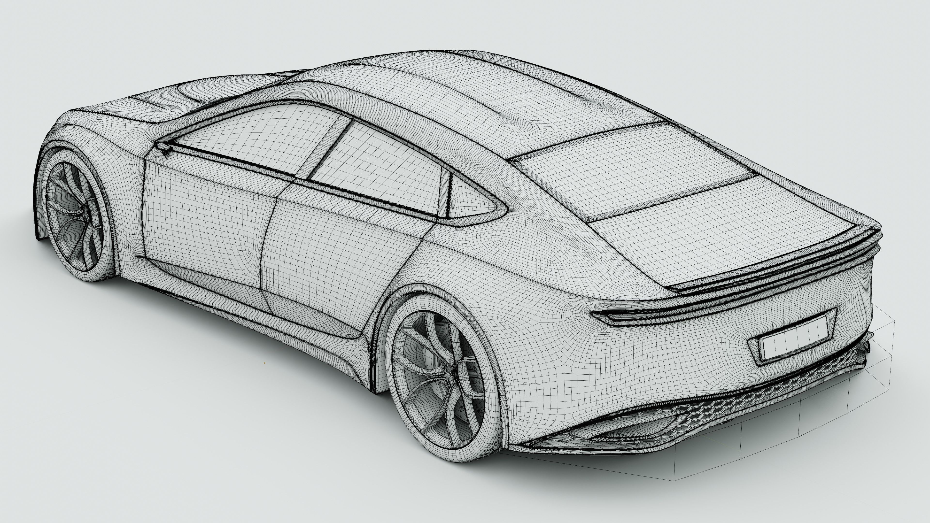 Generic 4 door V8 Sports Car 3D model_26