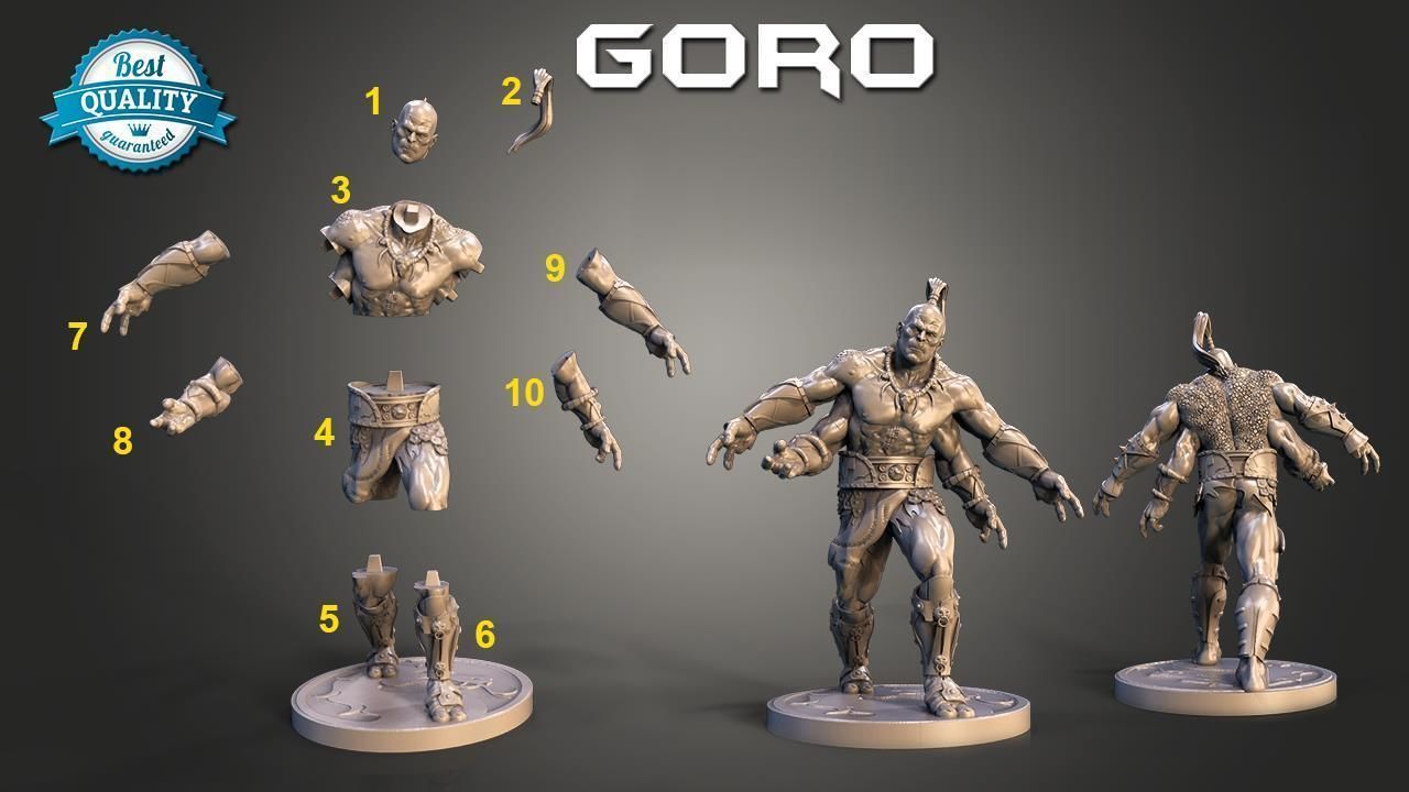 Goro is a character in the Mortal Kombat fighting 3D print model_4