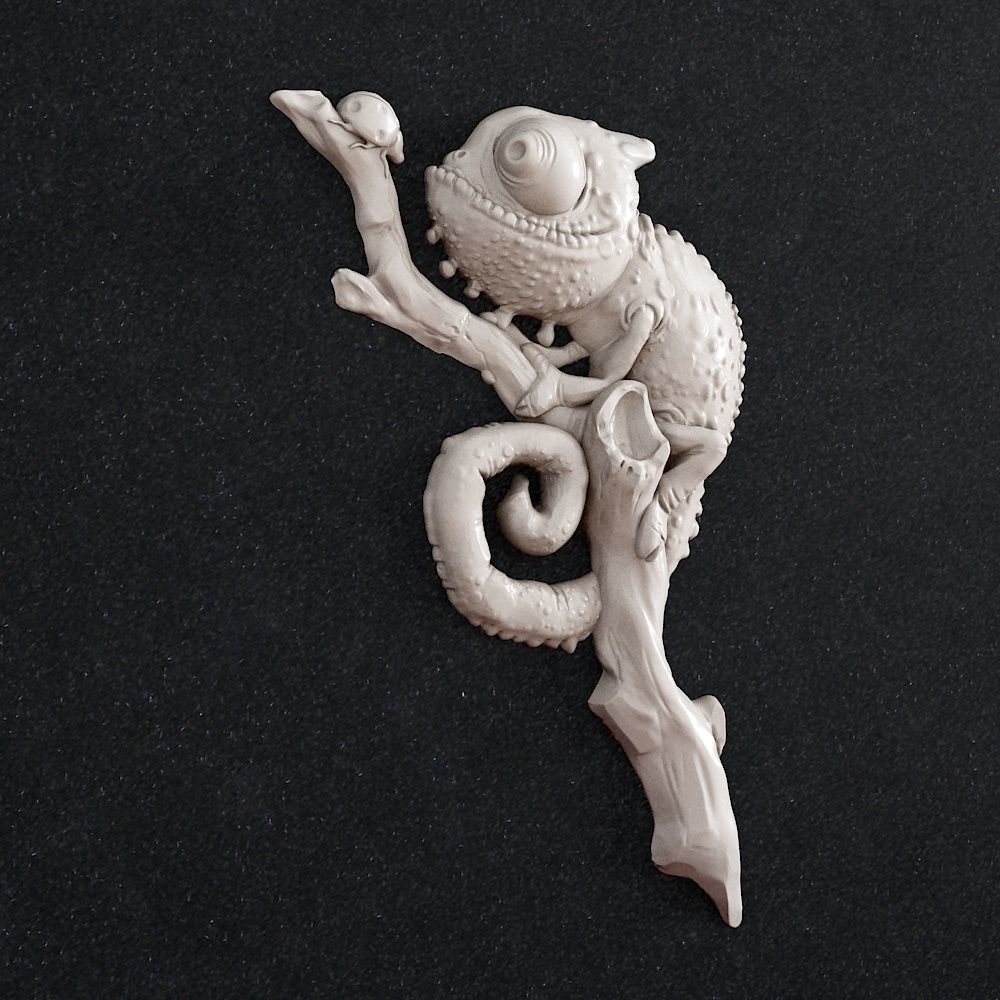 chameleon 4 chamelon figurine 3D print model_1