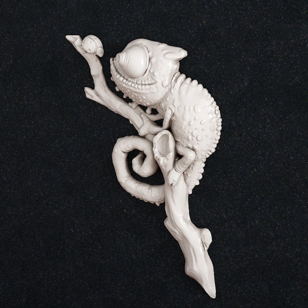 chameleon 4 chamelon figurine 3D print model_2