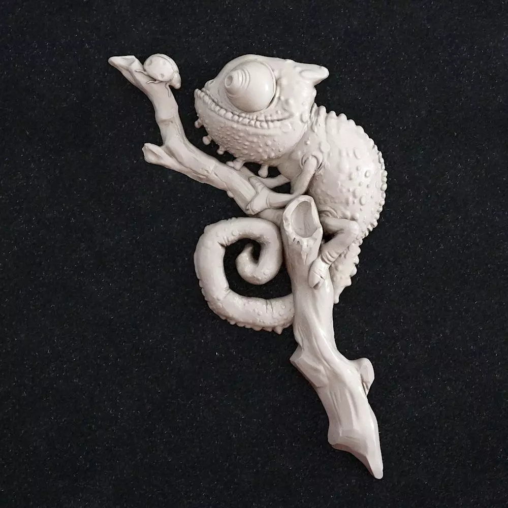 chameleon 4 chamelon figurine 3D print model_0