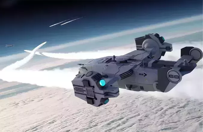SF Sci-fi futuristic Dropship   3D model