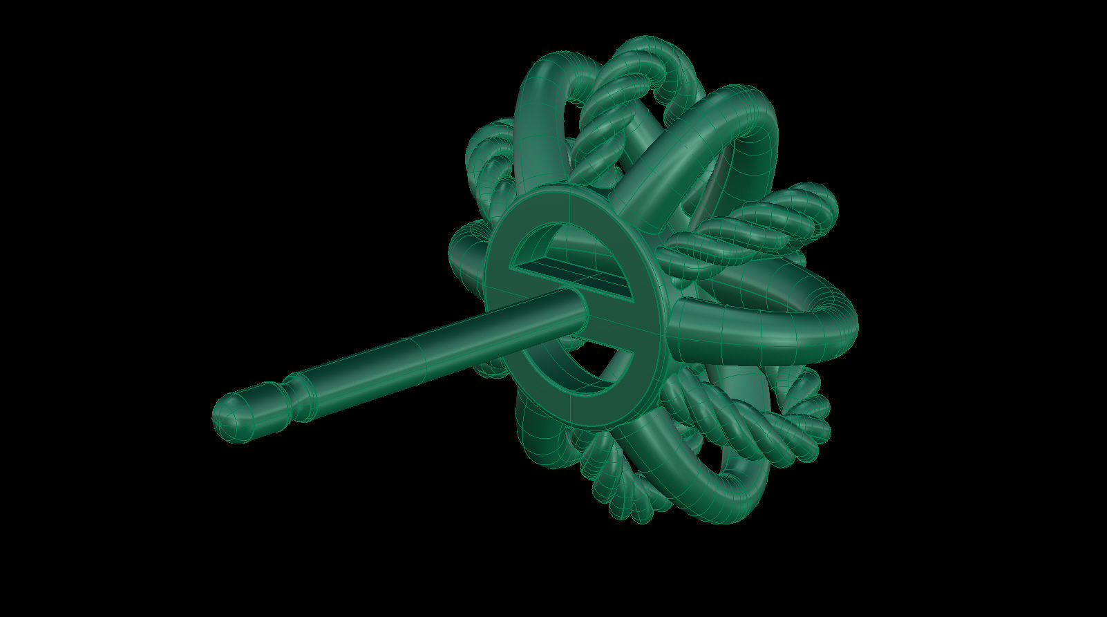 Starburst Earring with Diamonds size 10 mm 3D print model_14