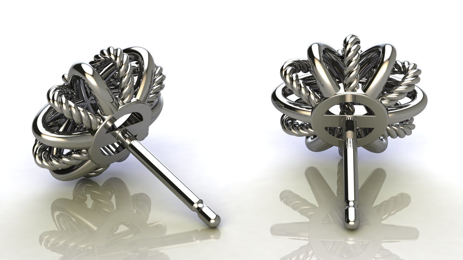 Starburst Earring with Diamonds size 10 mm 3D print model_3