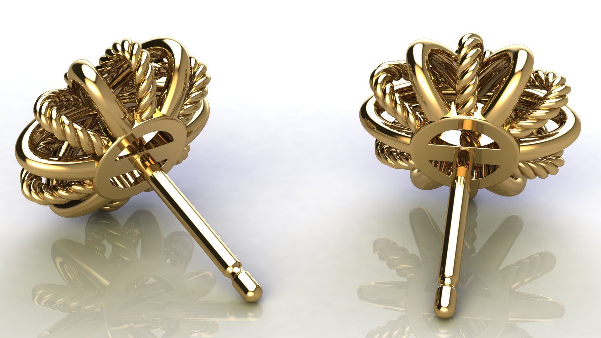 Starburst Earring with Diamonds size 10 mm 3D print model_6