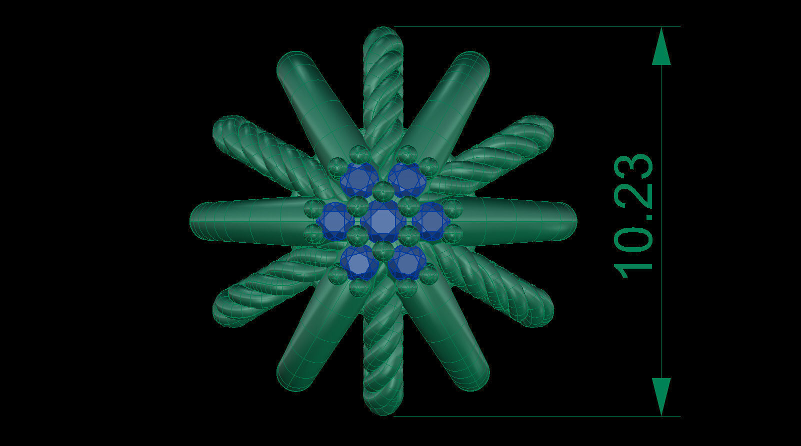 Starburst Earring with Diamonds size 10 mm 3D print model_15