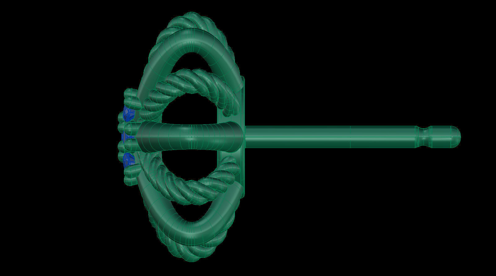 Starburst Earring with Diamonds size 10 mm 3D print model_16