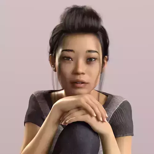 Yumeko - Beautiful Asian Female  3D model