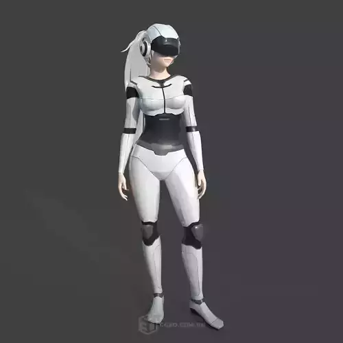 Girl Model - Sci-fi Girl Low-poly 3D model