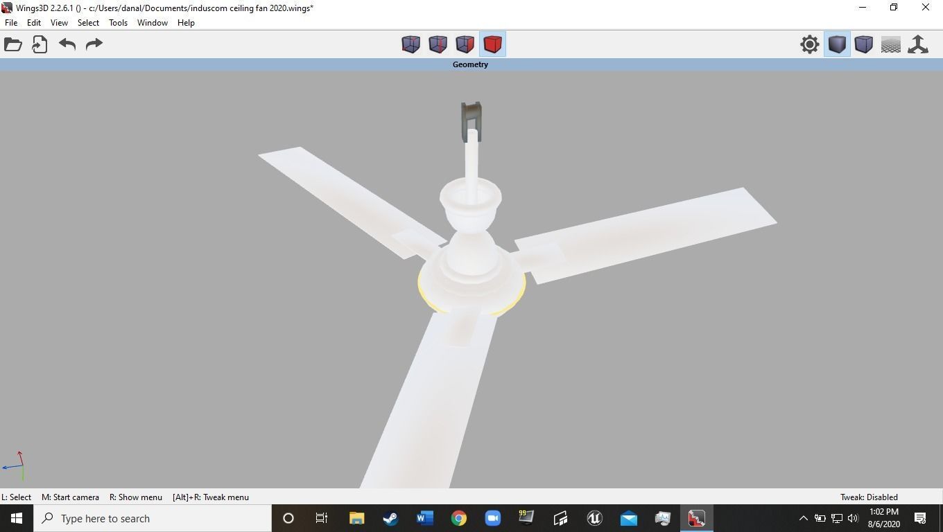 IndusCom SDI-201105060-LVLS ceiling fan Free 3D model_5