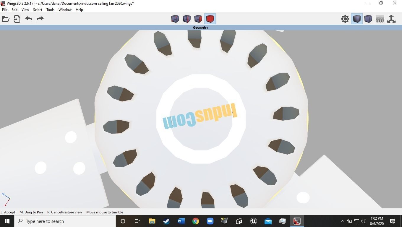 IndusCom SDI-201105060-LVLS ceiling fan Free 3D model_1