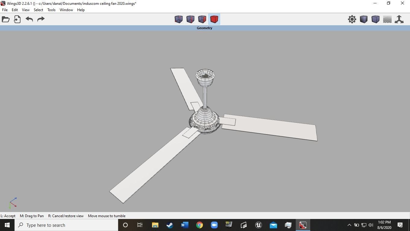 IndusCom SDI-201105060-LVLS ceiling fan Free 3D model_4