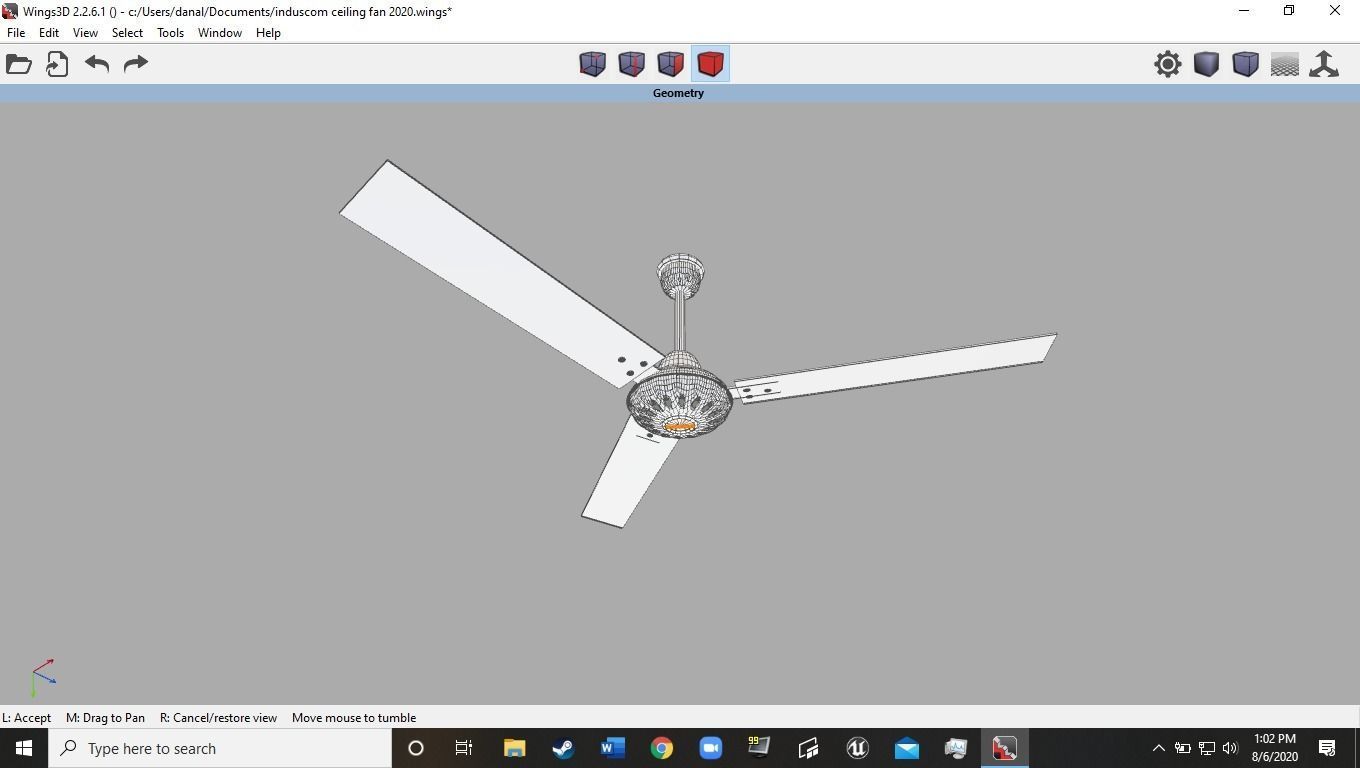 IndusCom SDI-201105060-LVLS ceiling fan Free 3D model_3