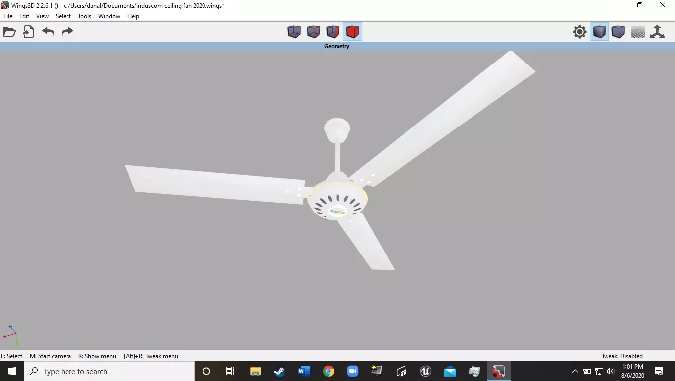 IndusCom SDI-201105060-LVLS ceiling fan Free 3D model_0