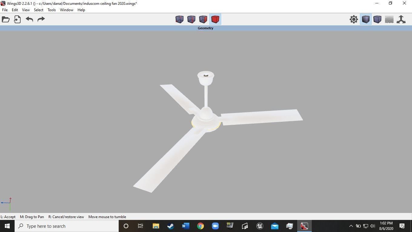 IndusCom SDI-201105060-LVLS ceiling fan Free 3D model_2