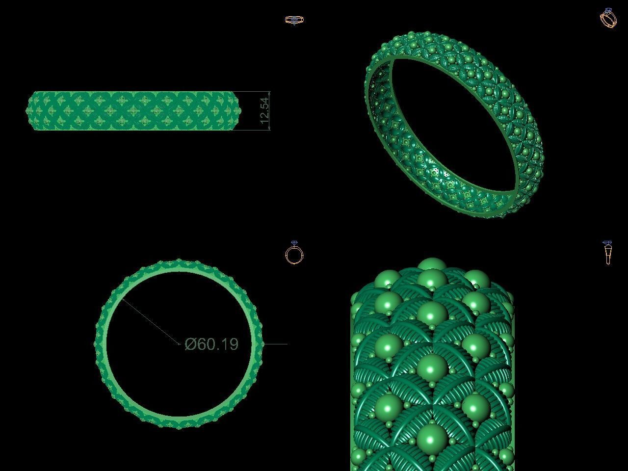 Simple Bangle 3D Printing Model 3D print model_1