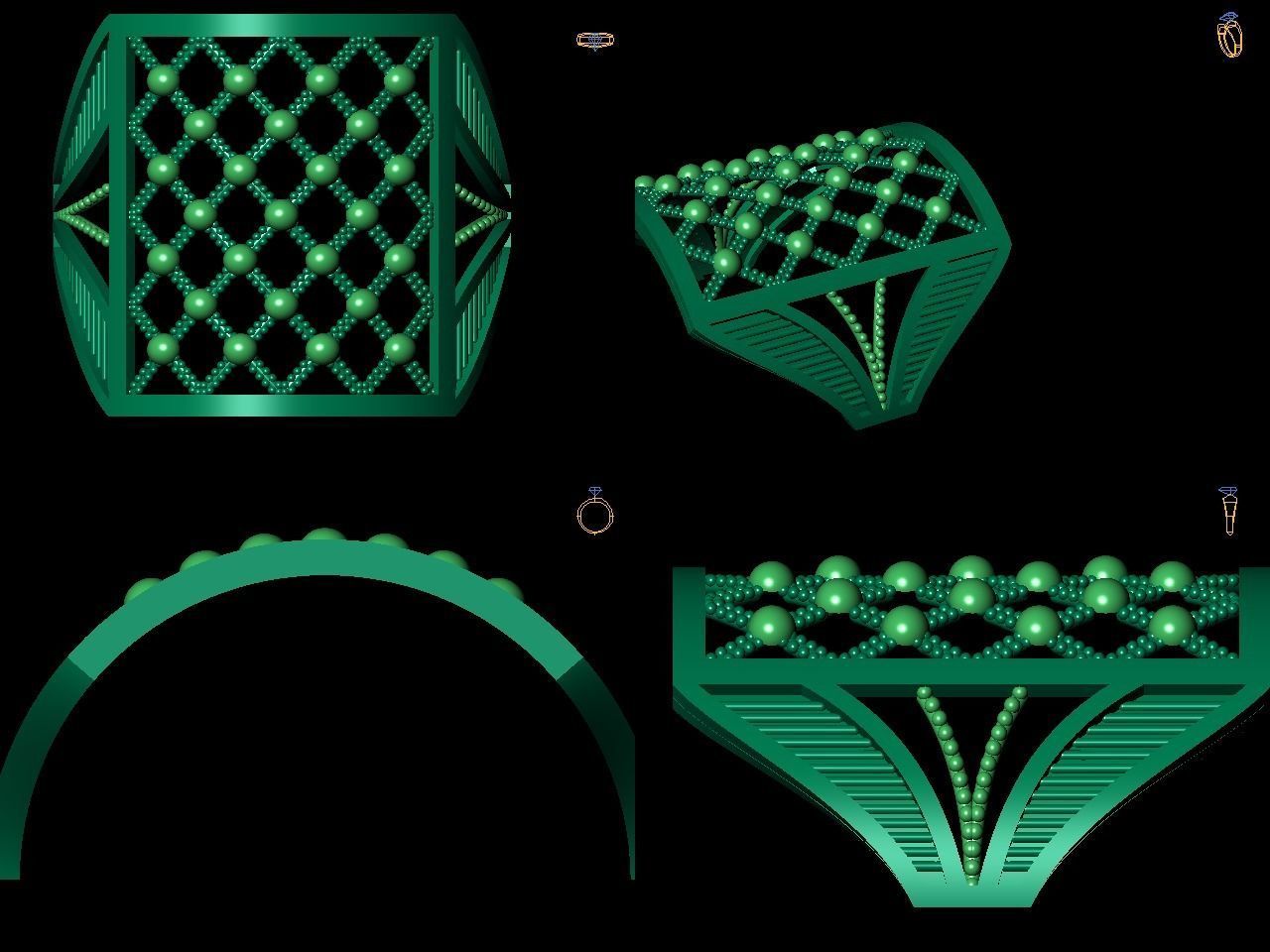 Simple Sphere Ring 3D Printing Model 1 3D print model_1