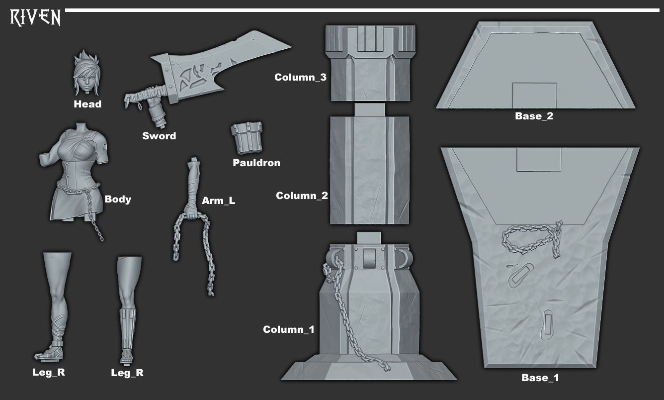 Riven - League of Legends 3D print model_4