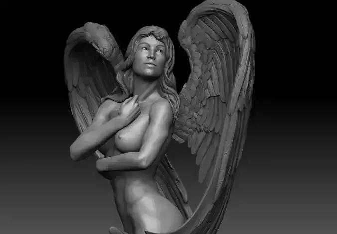 angel beautiful woman 3D print model 3D print model