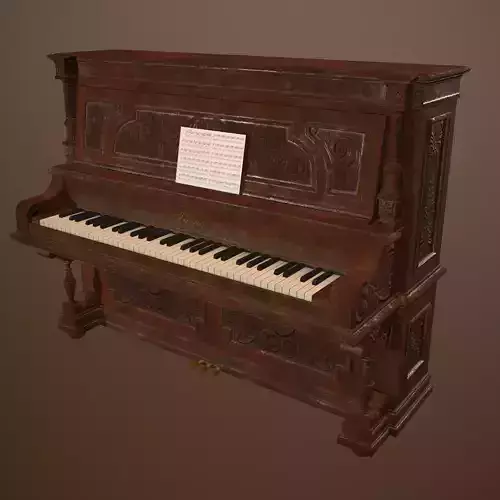 Antique Piano -PBR Game Ready 3D