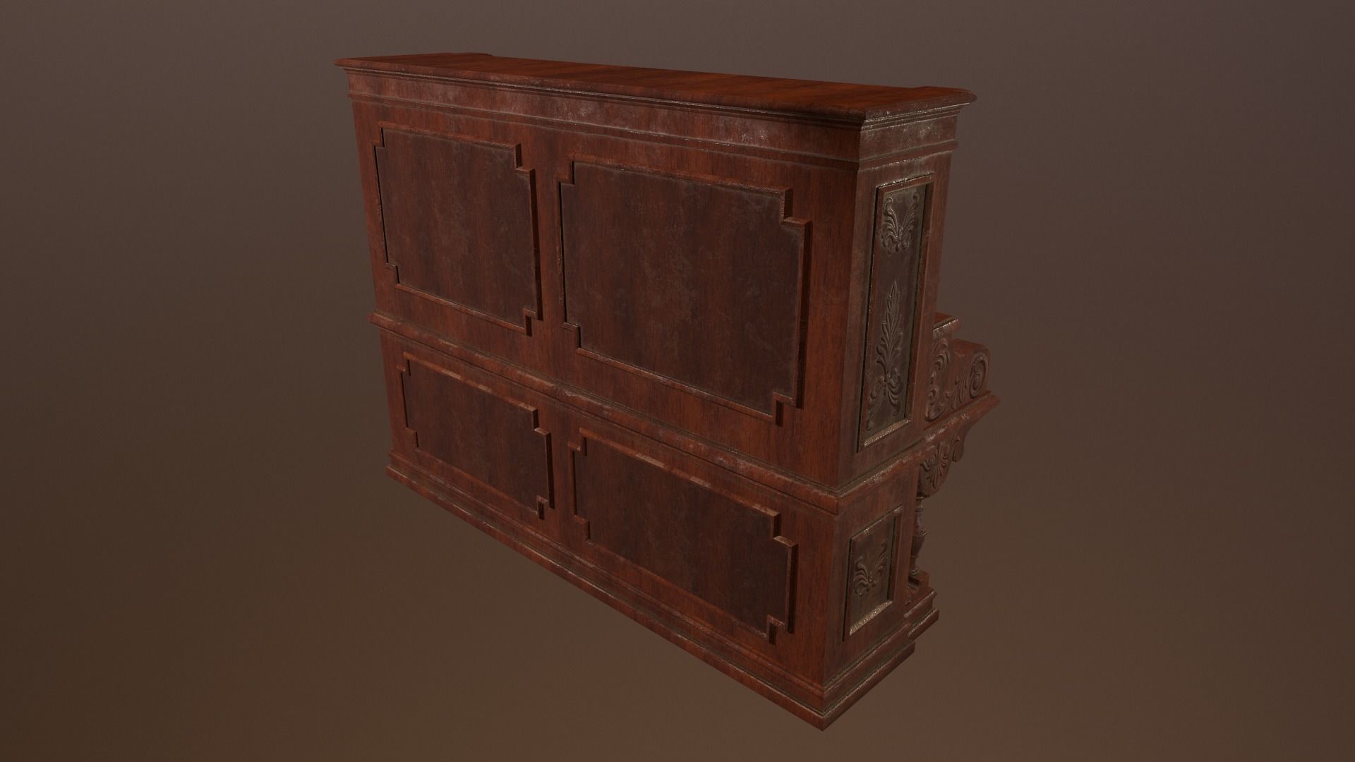 Antique Piano -PBR Game Ready 3D Low-poly 3D model_4