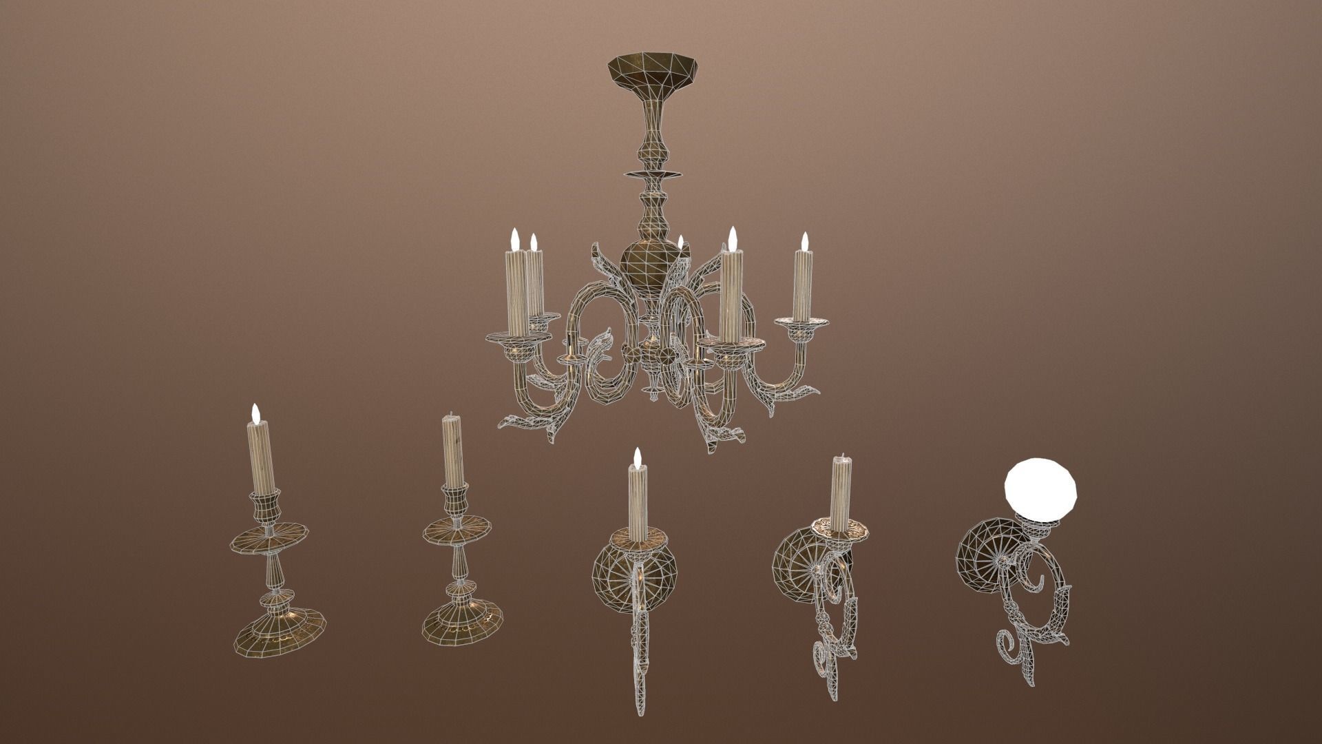 3D model Antique Lighting -PBR Game Ready Low-poly 3D model_8