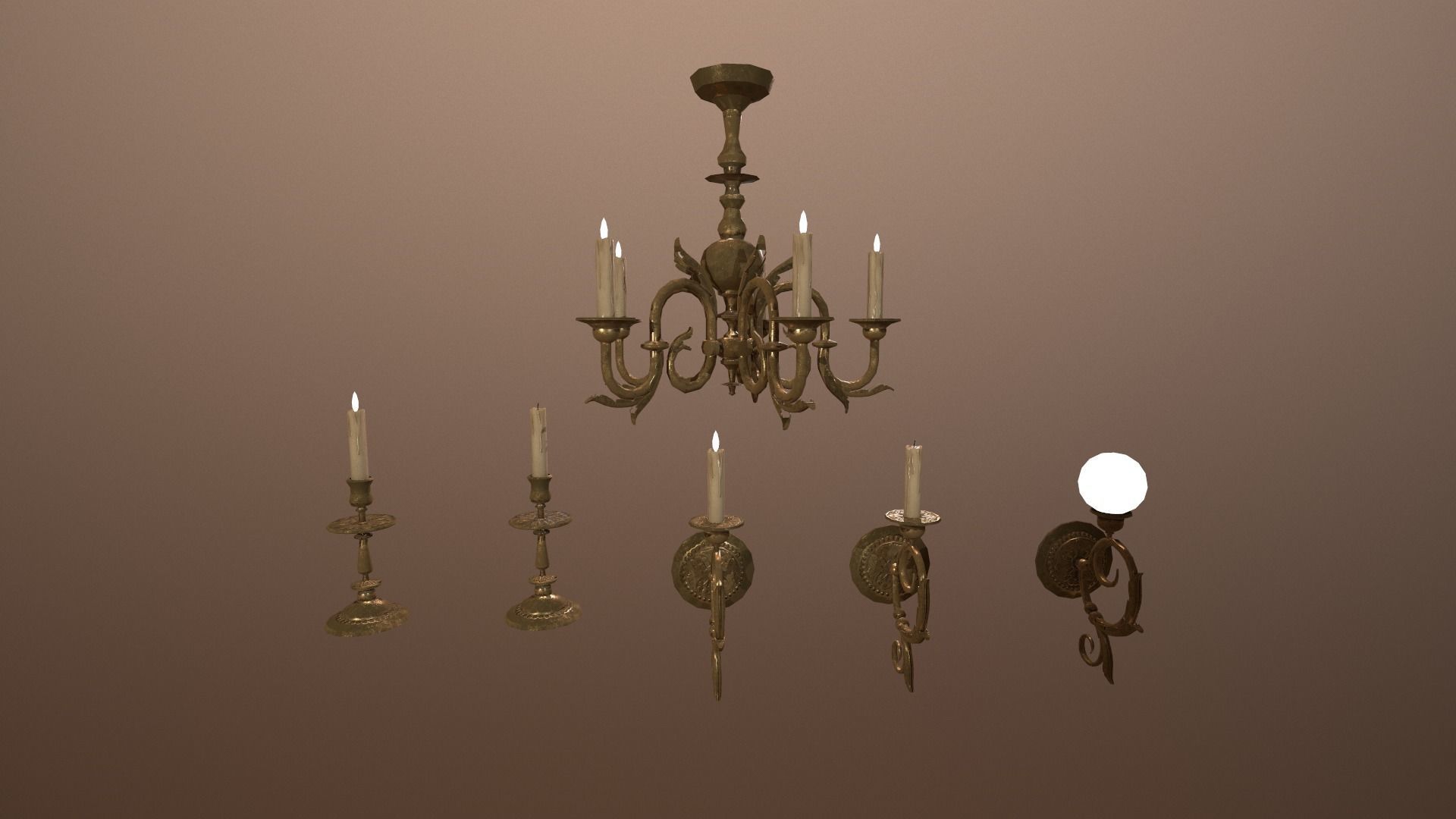 3D model Antique Lighting -PBR Game Ready Low-poly 3D model_1