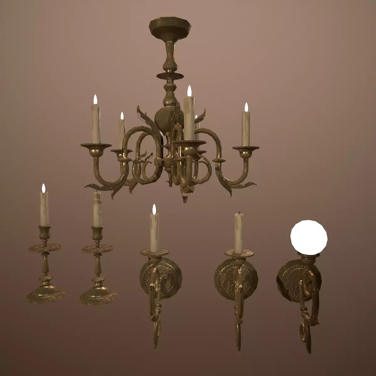 3D model Antique Lighting -PBR Game Ready Low-poly 3D model_0