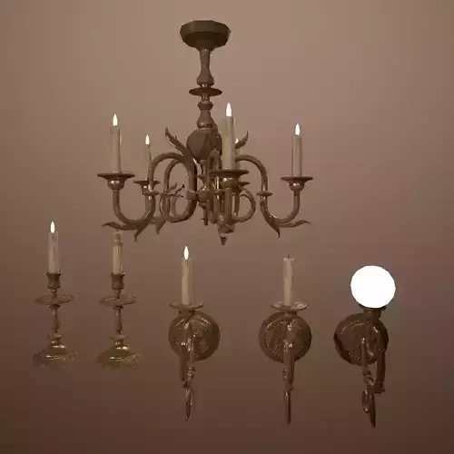 3D model Antique Lighting -PBR Game Ready
