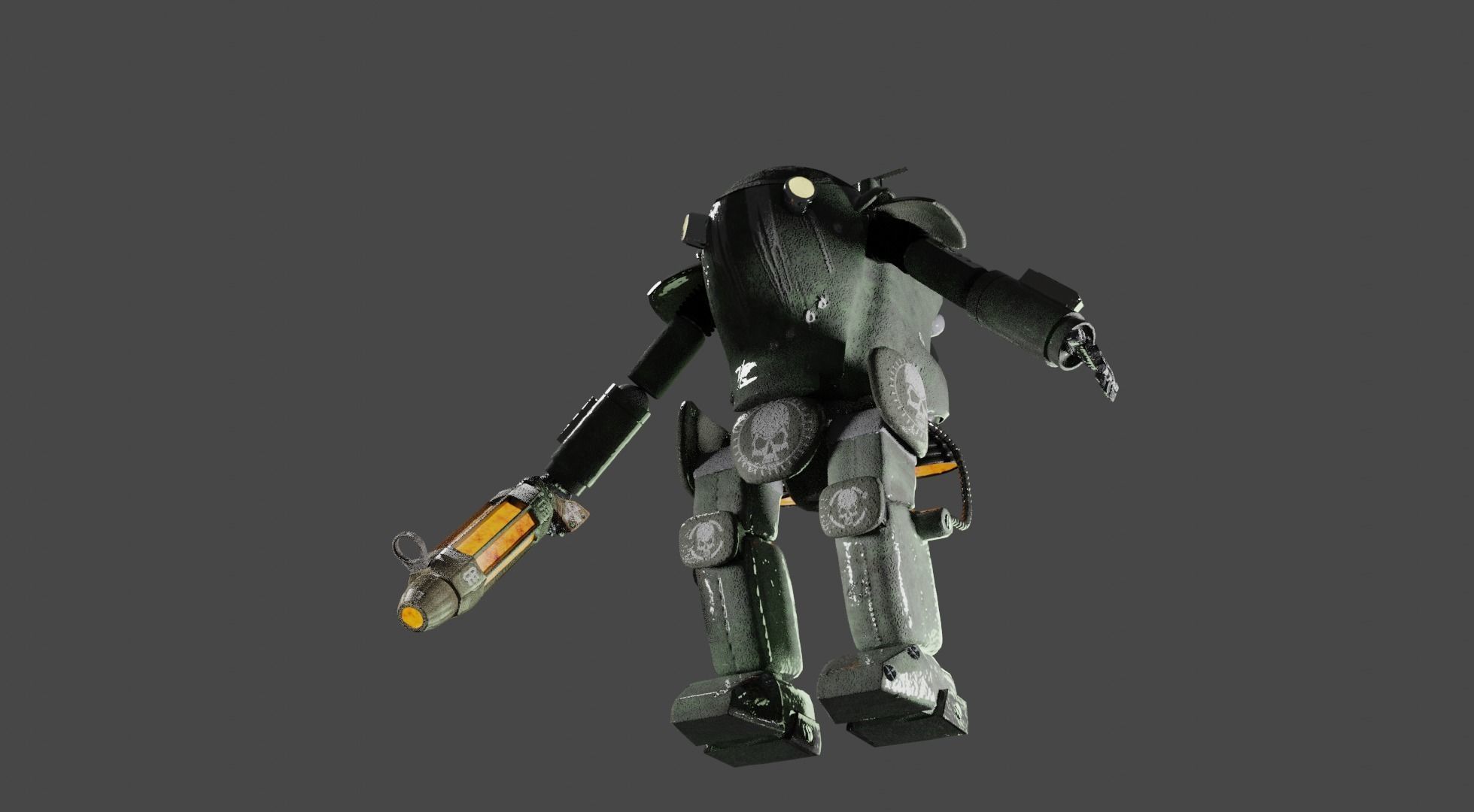 Machinen Krieger Fireball-sg Low-poly 3D model_2