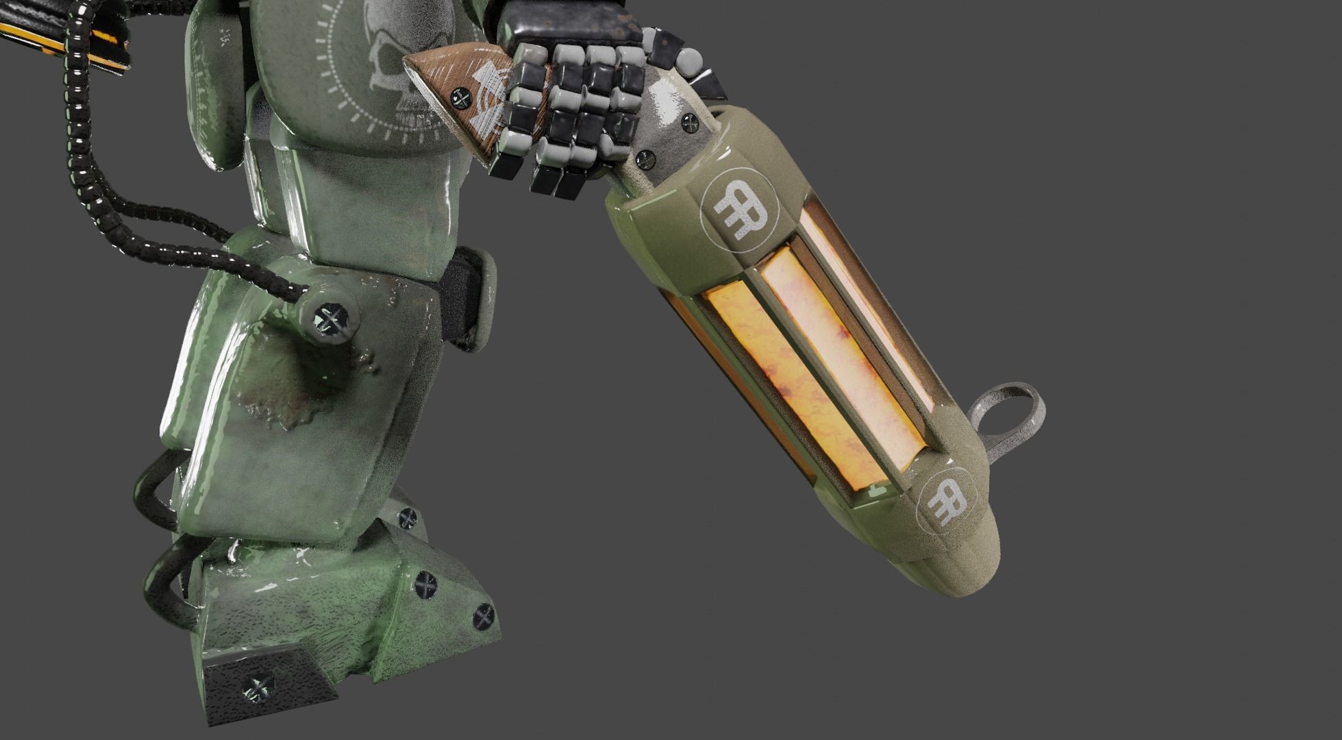 Machinen Krieger Fireball-sg Low-poly 3D model_5