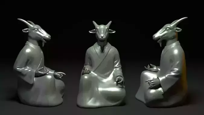Bronze 12 Zodiac Animals Goat Sculpture