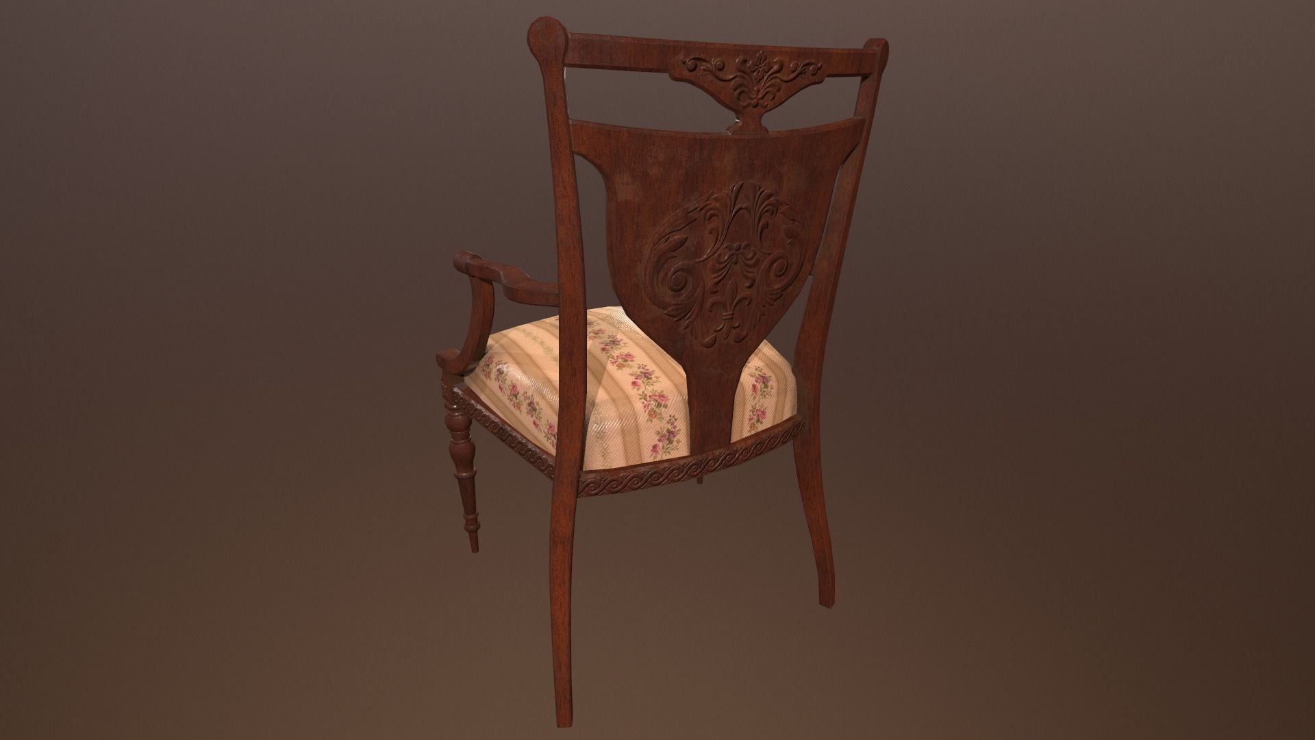Antique chair -PBR Game Ready 3D model Low-poly 3D model_2