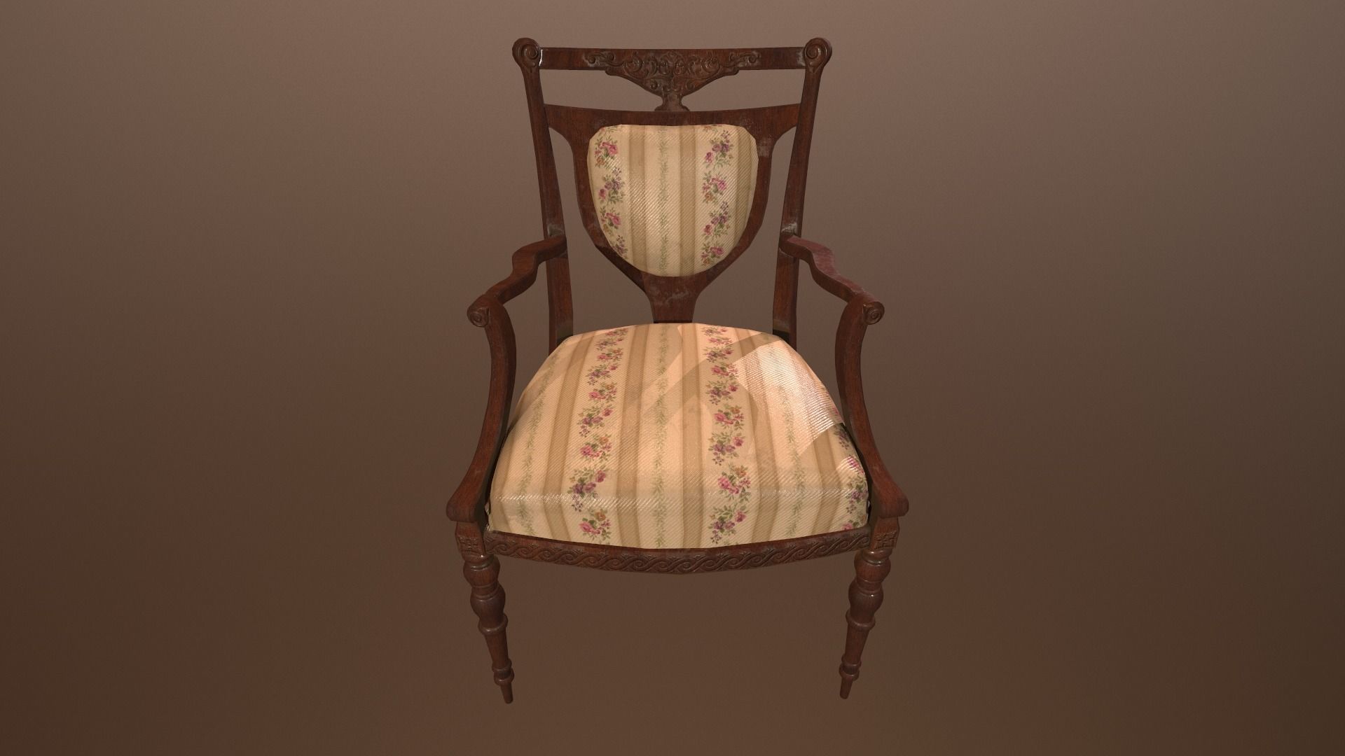 Antique chair -PBR Game Ready 3D model Low-poly 3D model_5