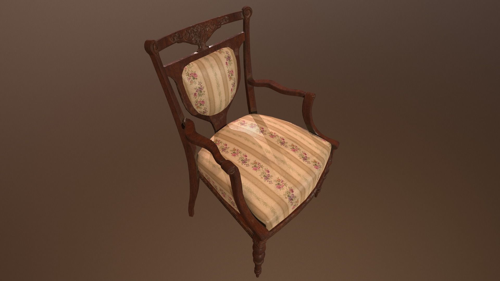 Antique chair -PBR Game Ready 3D model Low-poly 3D model_4