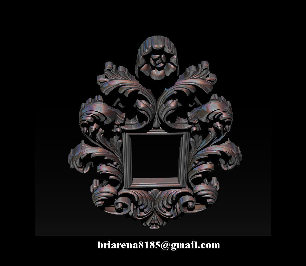 3D Frame - Wood Carving STL Model for CNC Router 3D print model_19