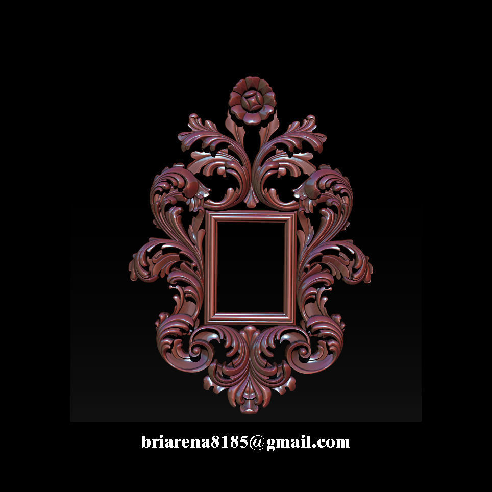 3D Frame - Wood Carving STL Model for CNC Router 3D print model_13