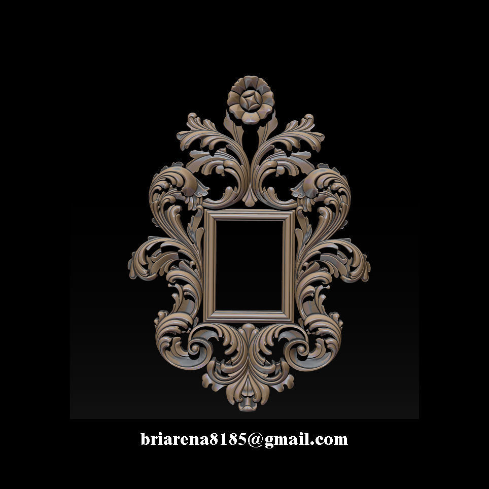 3D Frame - Wood Carving STL Model for CNC Router 3D print model_6