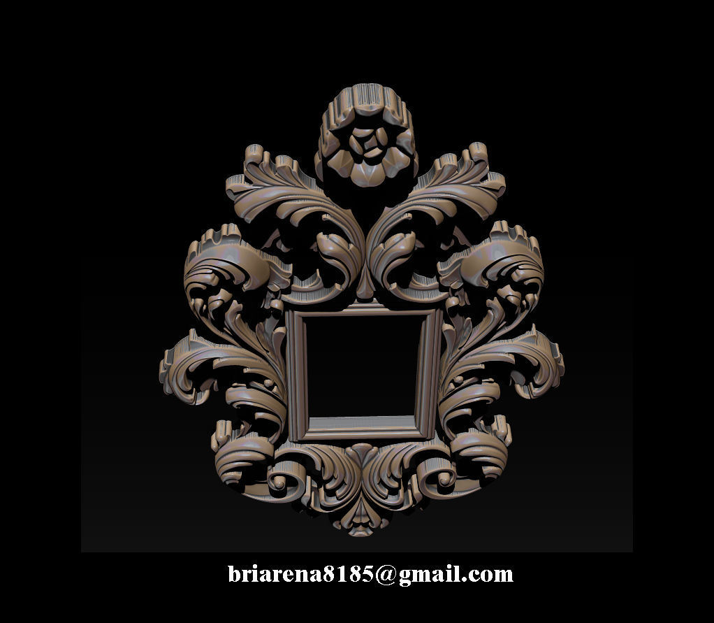 3D Frame - Wood Carving STL Model for CNC Router 3D print model_24