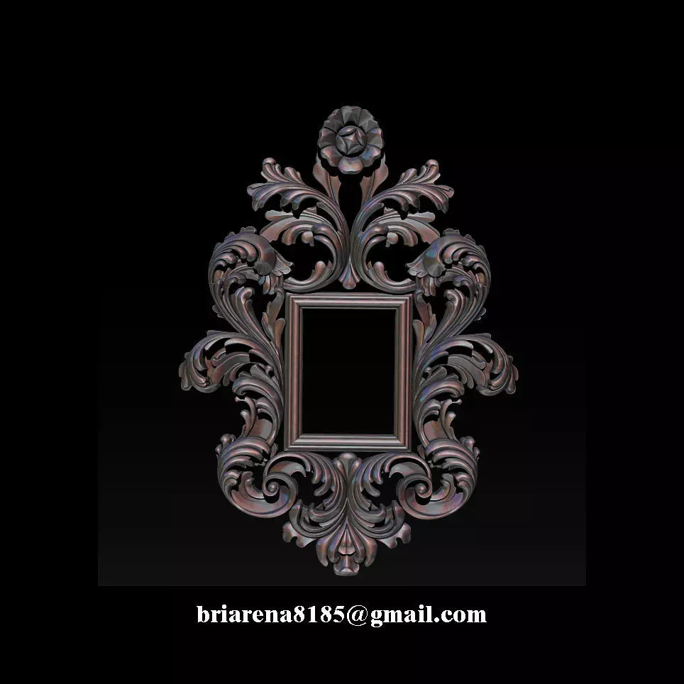 3D Frame - Wood Carving STL Model for CNC Router 3D print model_0