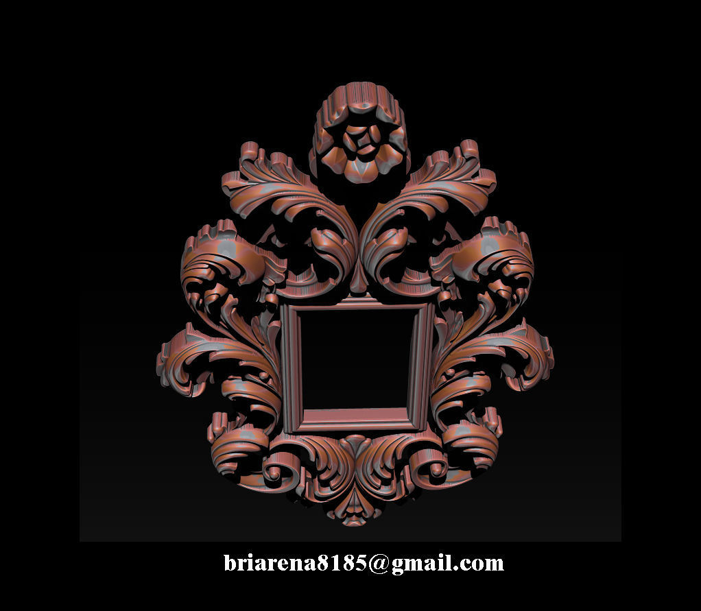 3D Frame - Wood Carving STL Model for CNC Router 3D print model_34