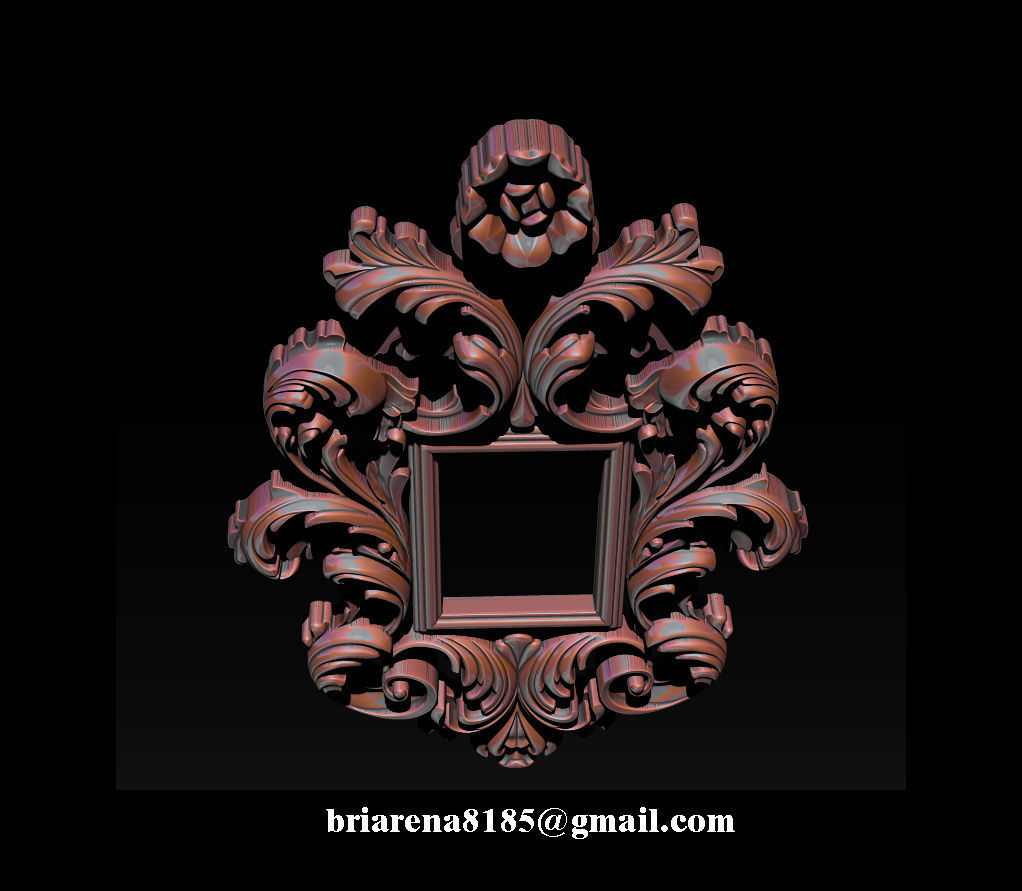 3D Frame - Wood Carving STL Model for CNC Router 3D print model_20