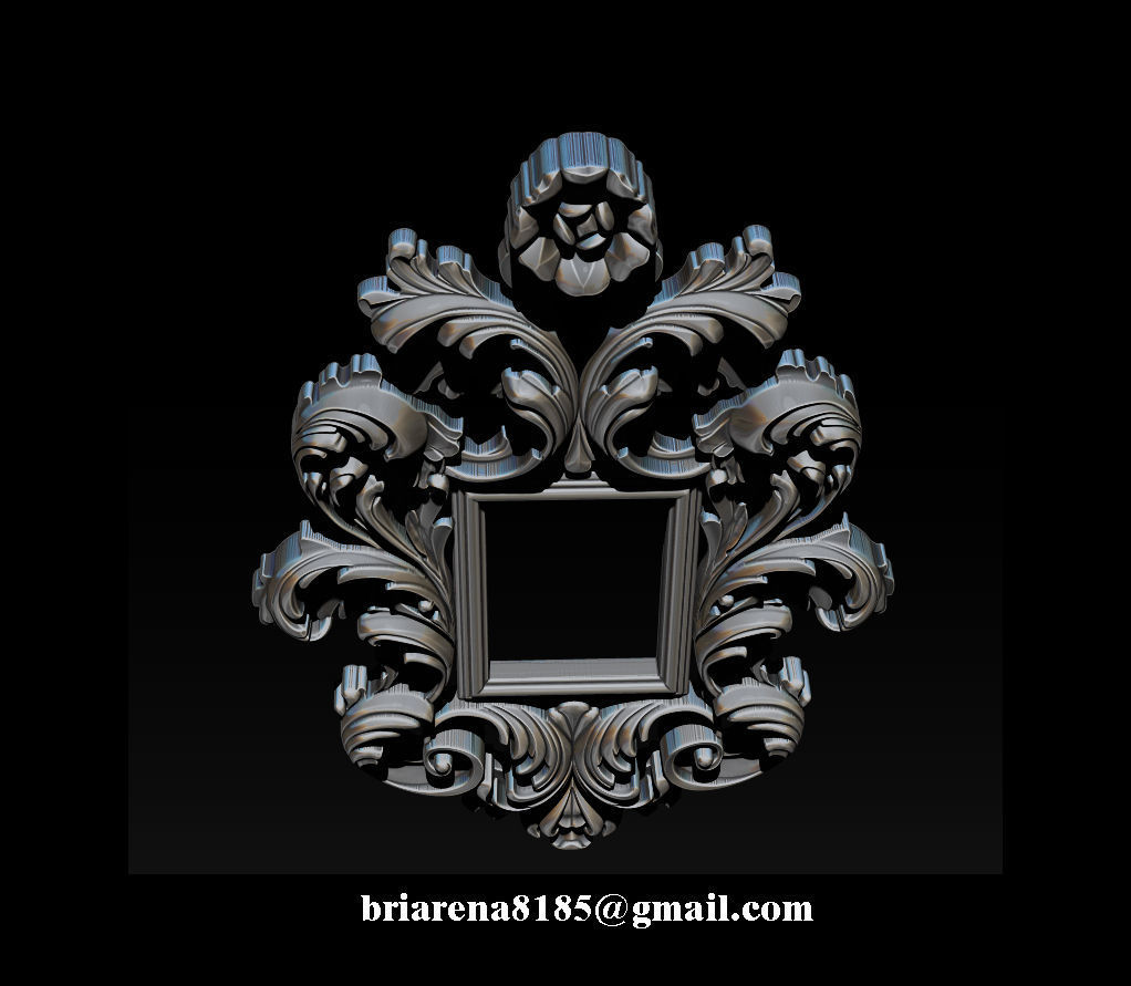 3D Frame - Wood Carving STL Model for CNC Router 3D print model_26