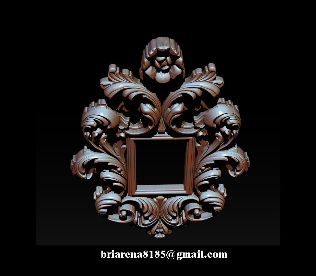 3D Frame - Wood Carving STL Model for CNC Router 3D print model_30